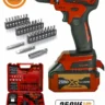 HEİLBER Şarjlı 24 Parça 258vf 5ah Kömürsüz Brushless Böhrer 10mm Çift Bataryalı Akülü Vidalama Matkap Red